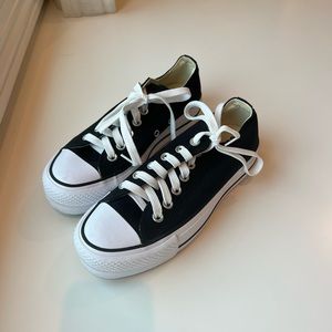 Brand new never been worn black platform Converse